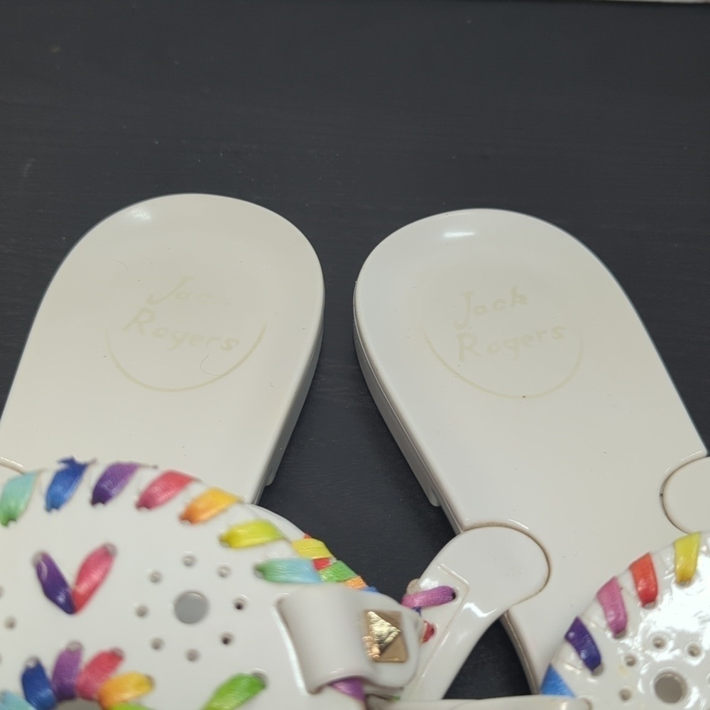Jack Roger's Georgica white jelly flat sandals womans size 8 - Picture 9 of 13